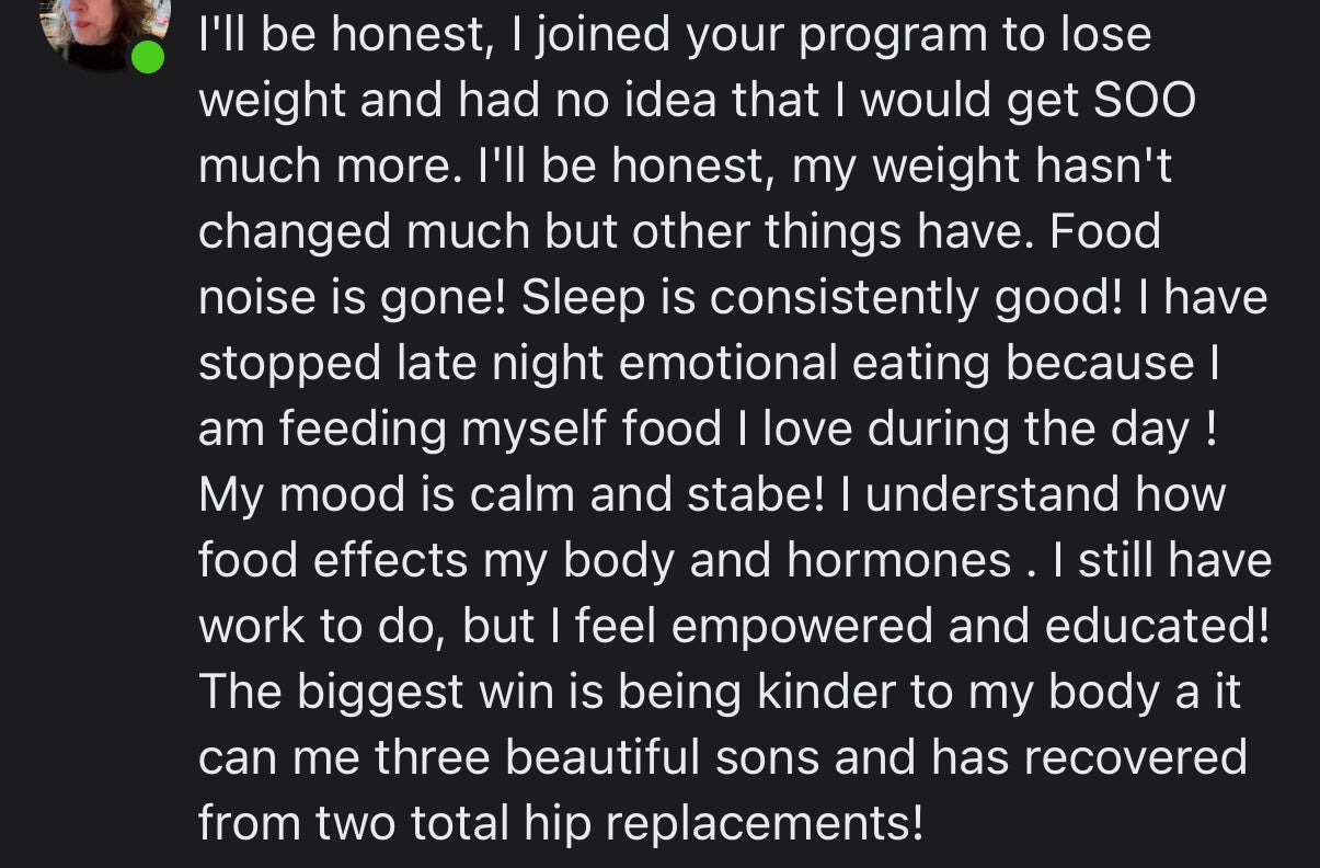 Customer testimonial screenshot