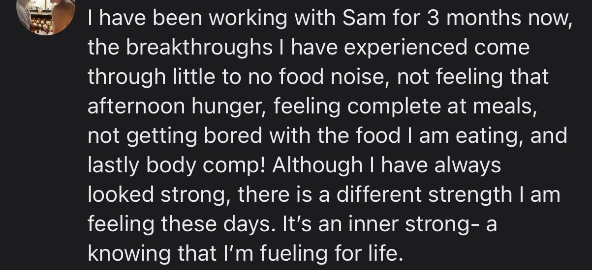 Customer testimonial screenshot